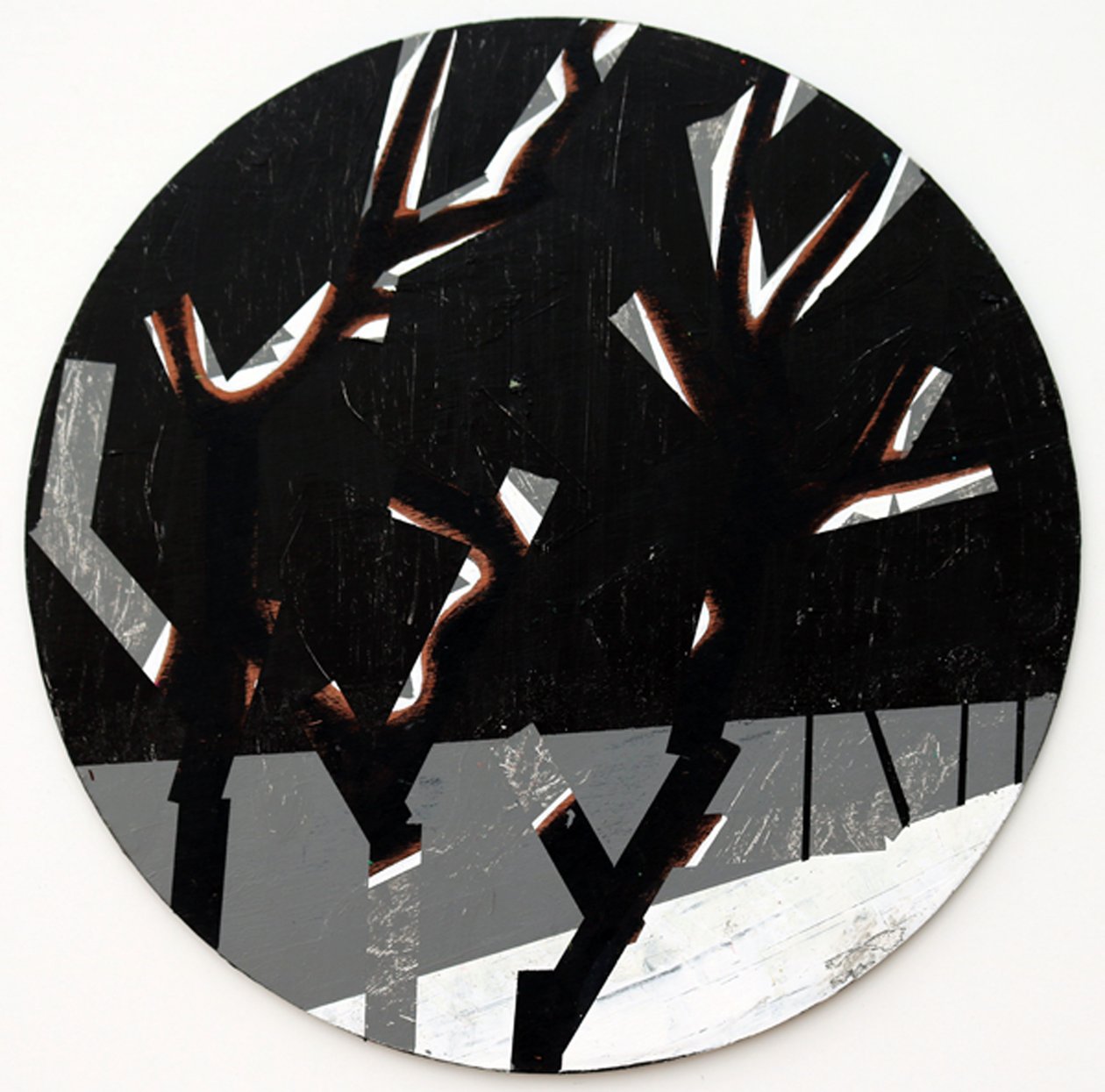 Twixt Heaven and Earth I-N (akryl på cirkulär skiva) av Sara Hayward