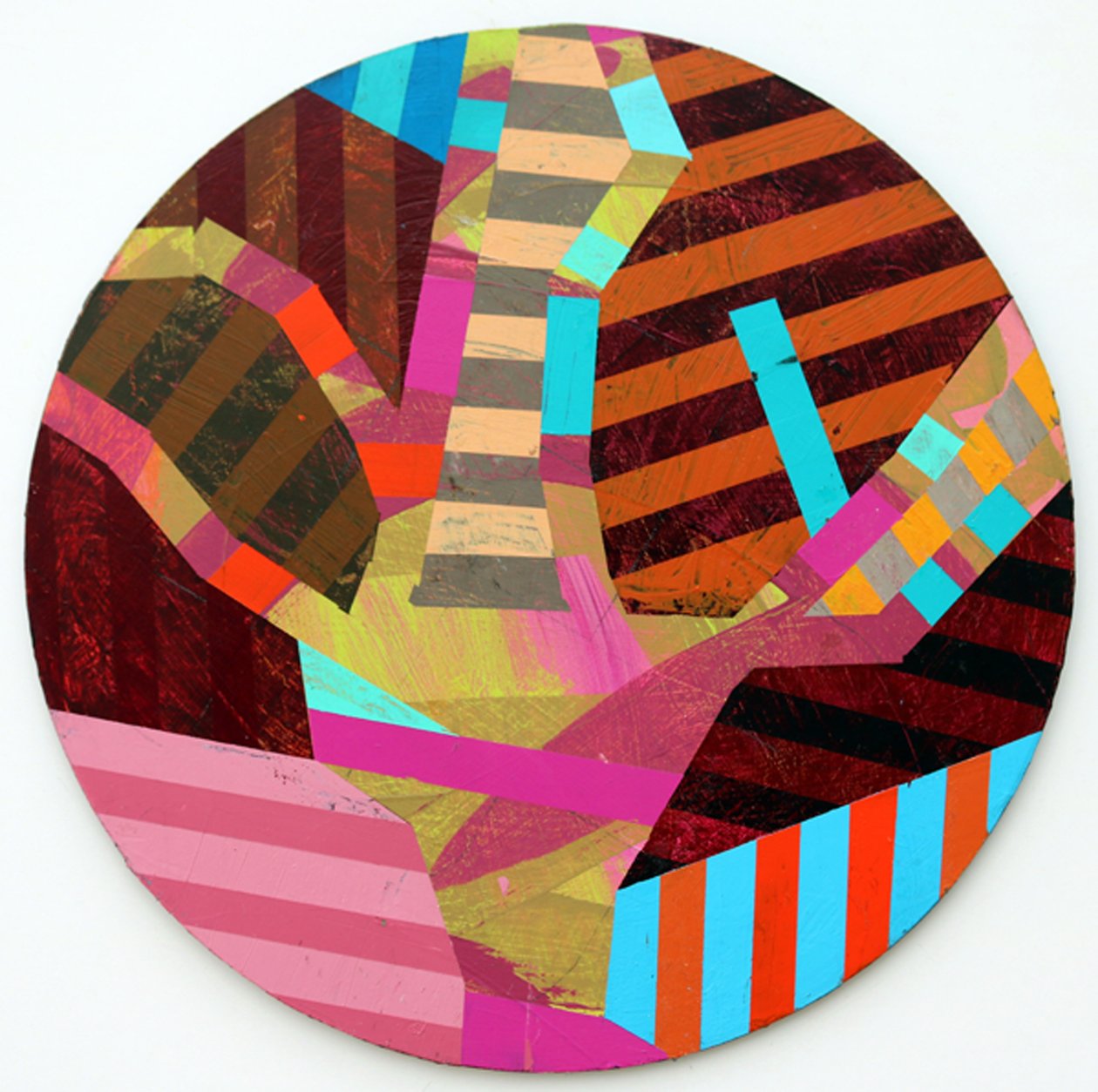 Twixt Heaven & Earth IV-A (akryl på cirkulär skiva) av Sara Hayward