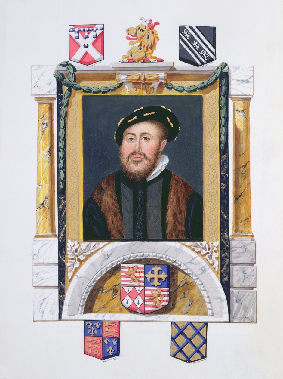 Porträtt av Charles Brandon (1488-1545), hertig av Suffolk som ung man (wc och gouache på papper) av Sarah Countess of Essex
