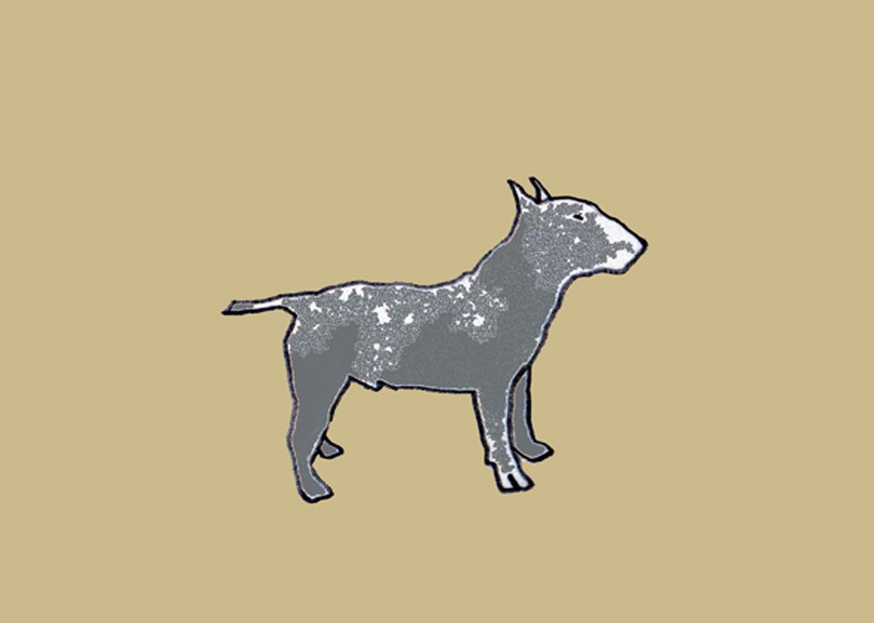 Terrier, 2009 (olja och bläck på papper) av Sarah Thompson Engels
