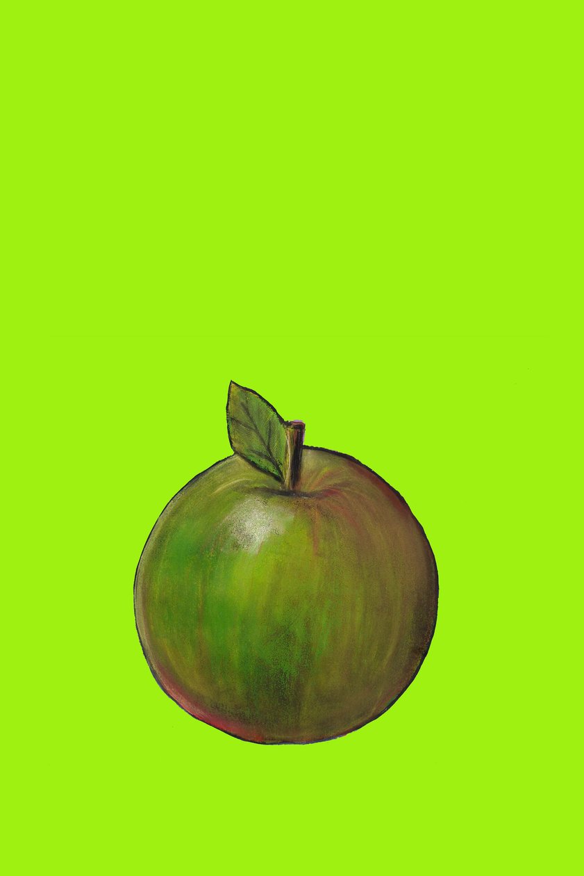 Apple, 2007 (olja och pastell på papper) av Sarah Thompson Engels