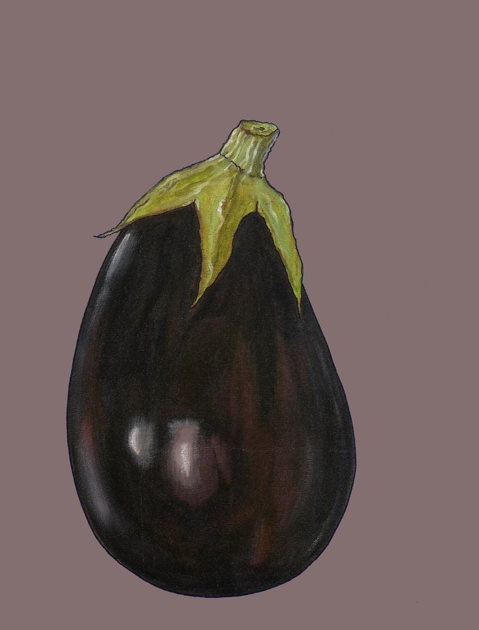 Aubergine, 2006 (olja och pastell på papper) av Sarah Thompson Engels