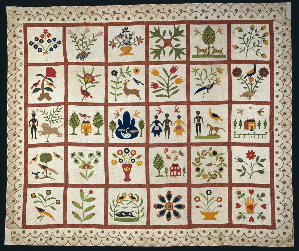 Sängöverdrag känd som Album Quilt av Sarah Ann Wilson