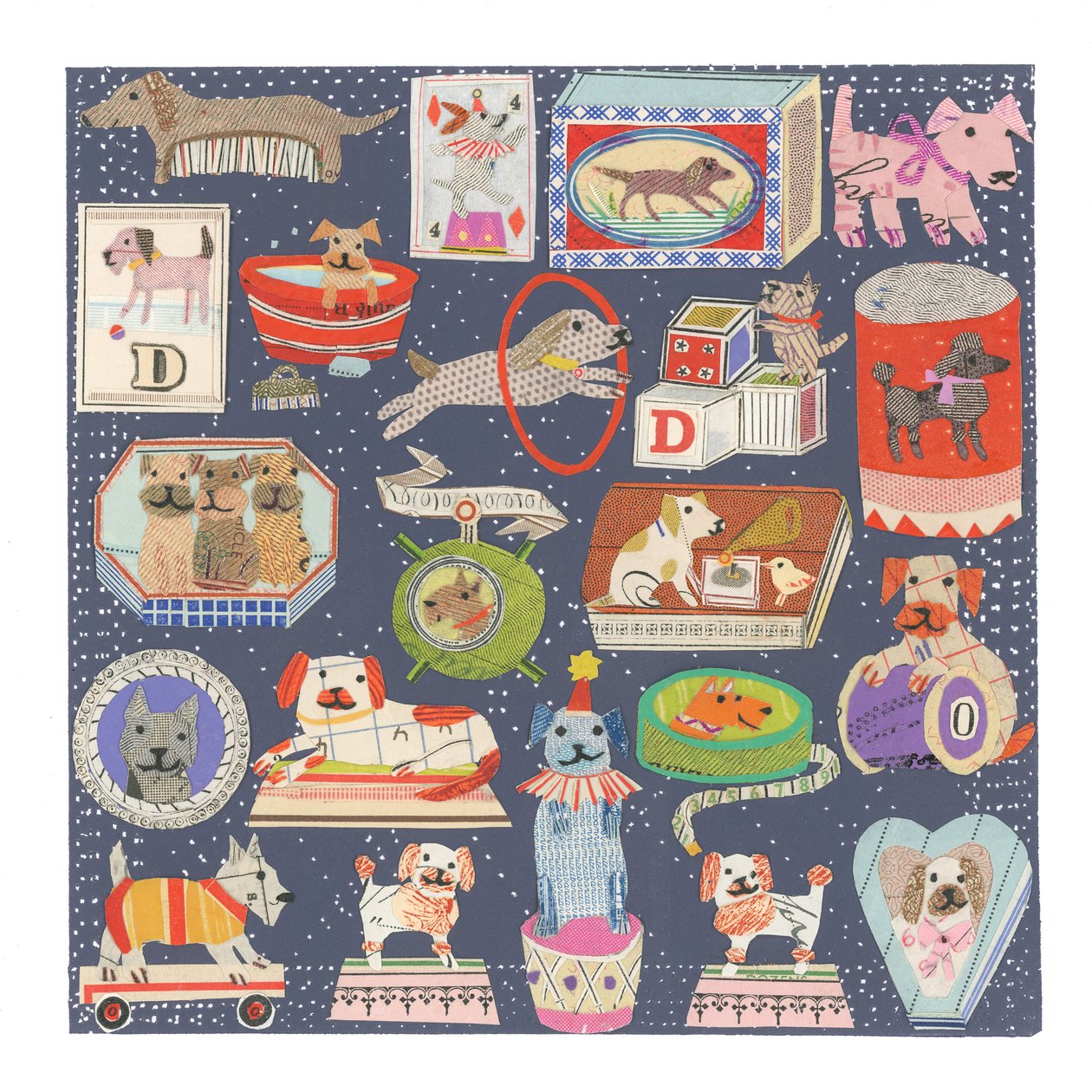 D Is For Dog, 2022 (utklippscollage) av Sarah Battle
