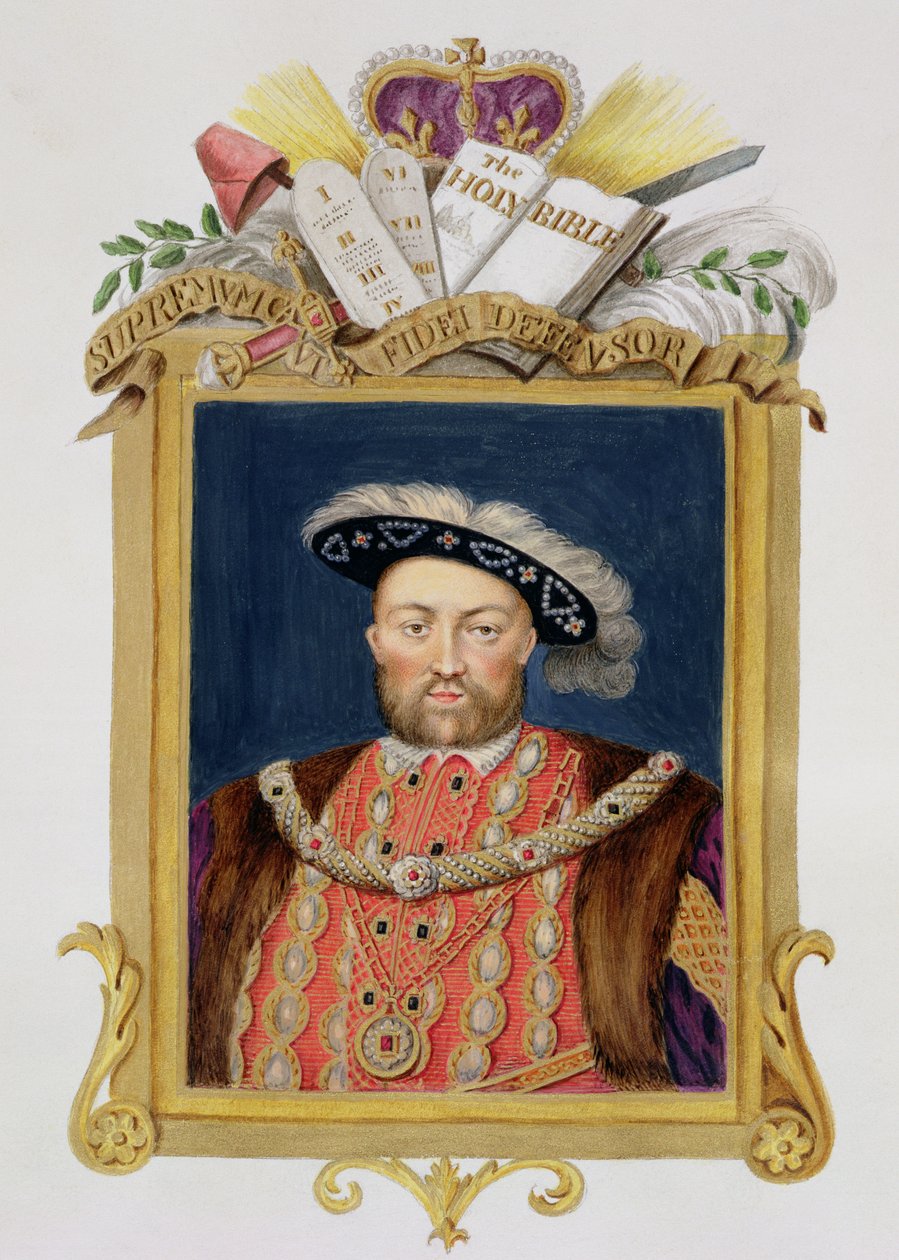 Porträtt av Henrik VIII (1491-1547) som trons försvarare från 