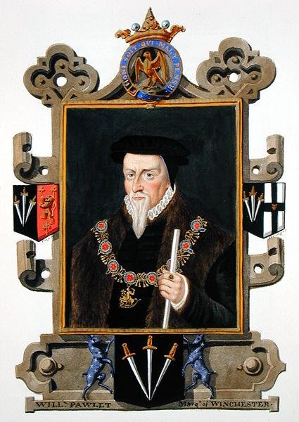 Porträtt av Sir William Paulet (ca 1485-1572) markis av Winchester från "Memoirs of the Court of Queen Elizabeth", publicerad 1825 (akvarell och gouache på papper) av Sarah Countess of Essex