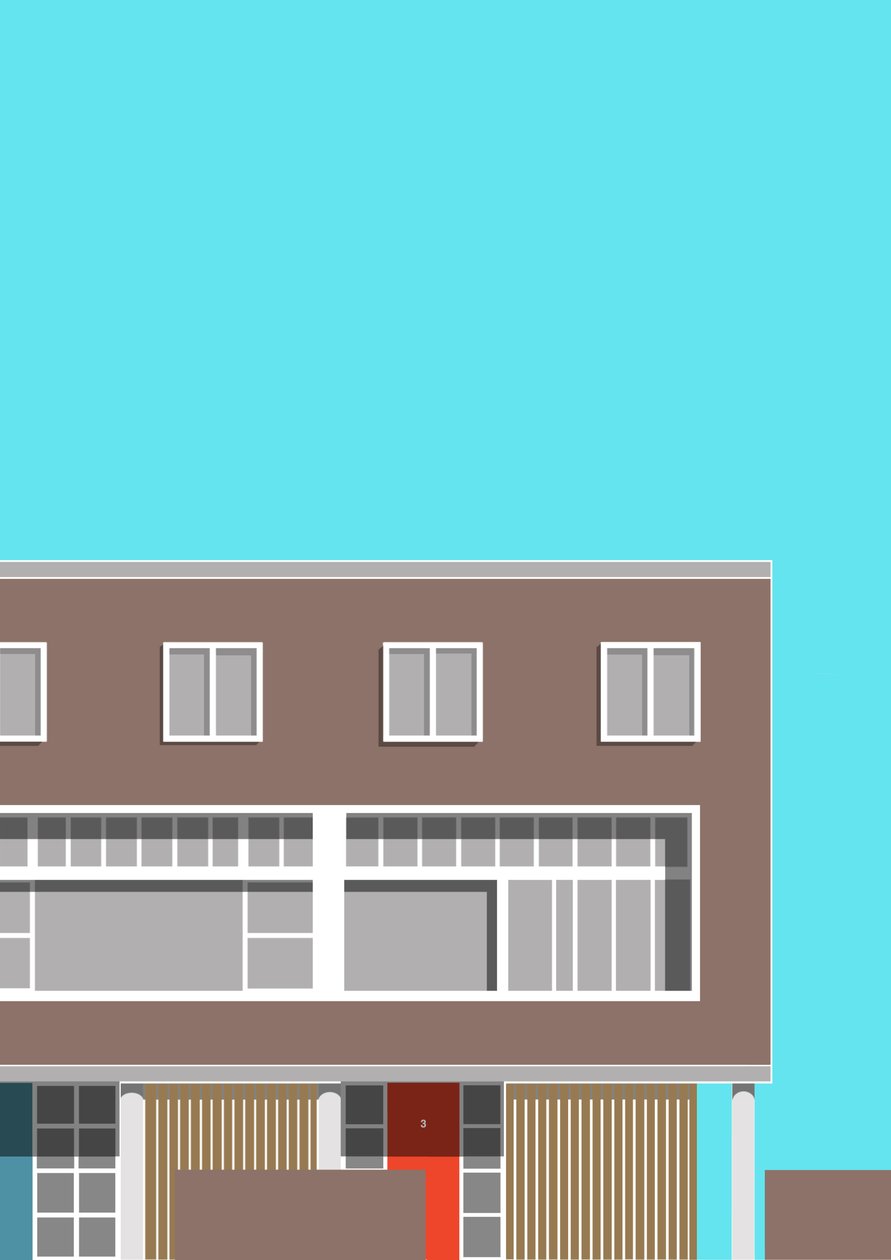 1-3 Willow Road, 2020 (digital) av Sarah Evans