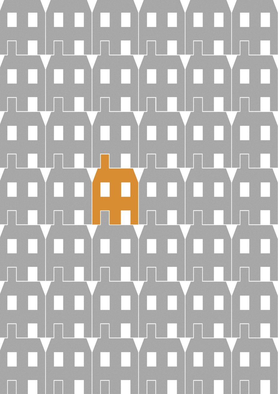 Grey Paper House_Large, 2020 (digital) av Sarah Evans