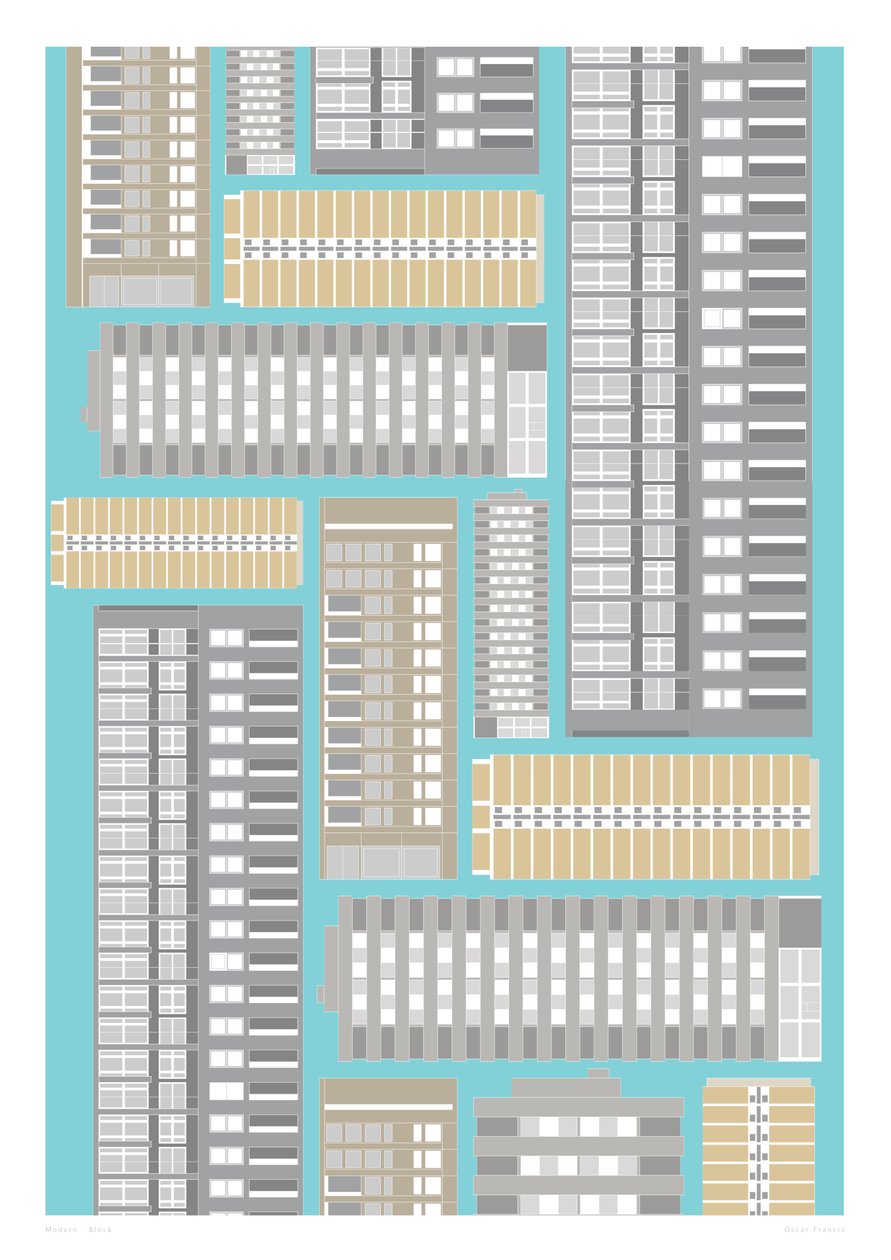 Modern Block, 2014 (grafiskt giclee-tryck) av Sarah Evans