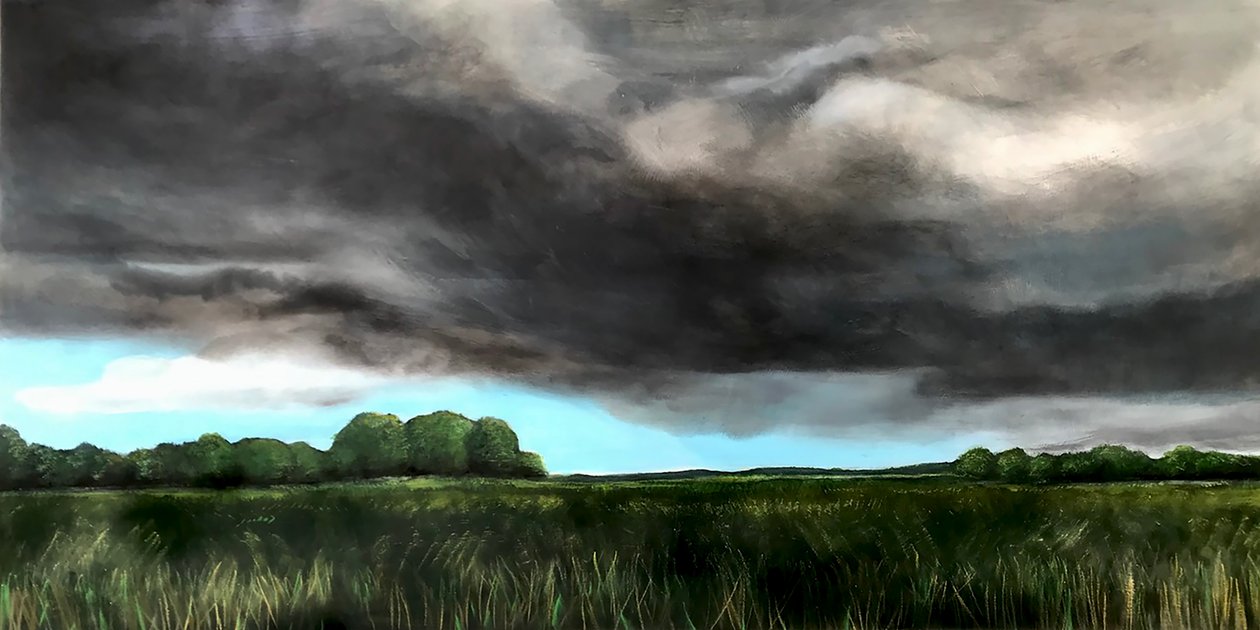 Before the storm’ 2020 (akryl ombord’ av Sarah Thompson Engels
