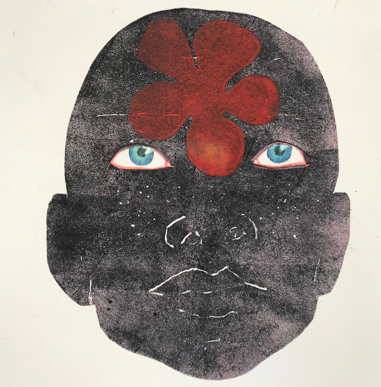 "Svarta liv är viktiga" 2020, (monoprint) av Sarah Thompson Engels