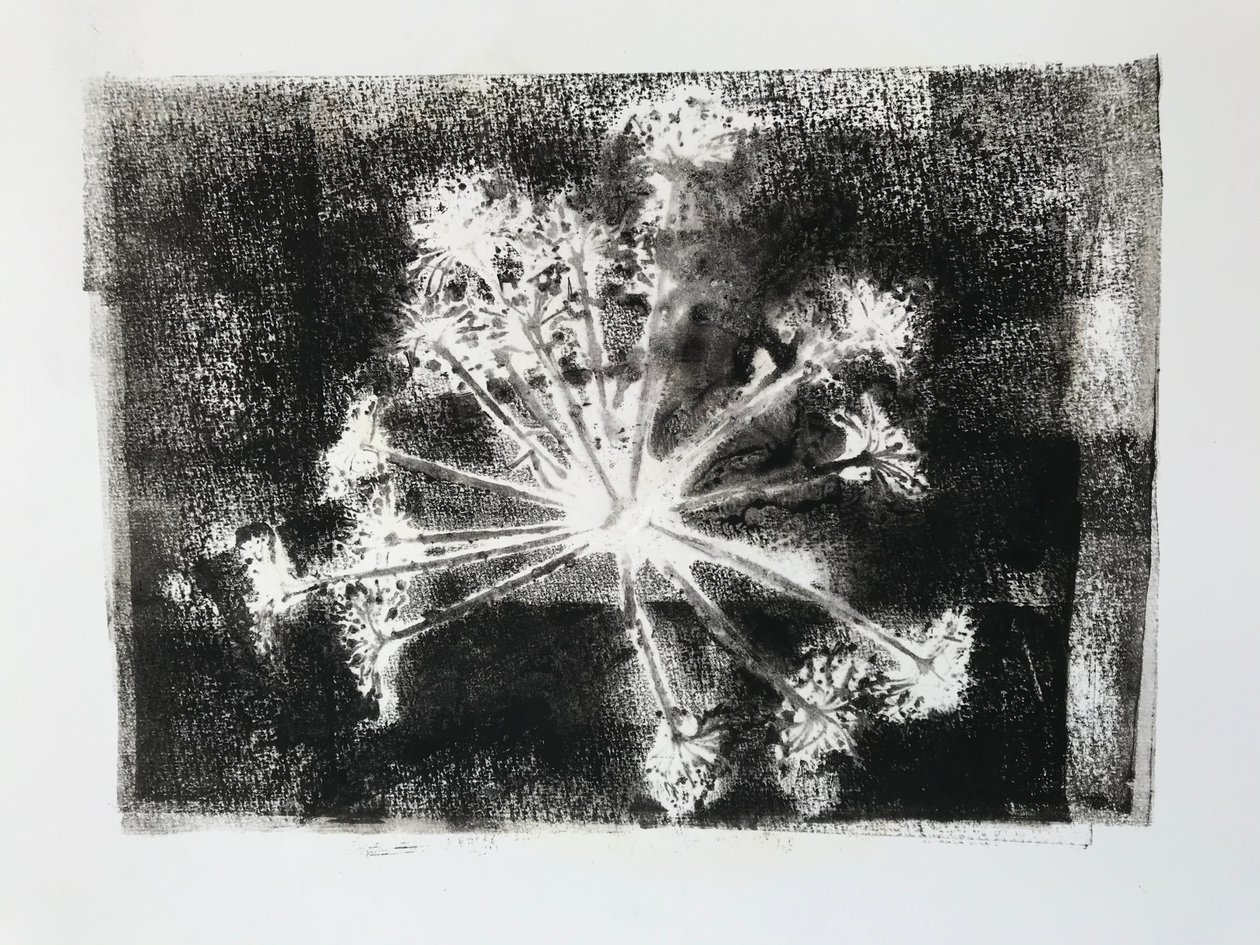 Sidhel E, 2020, (Monoprint) av Sarah Thompson Engels