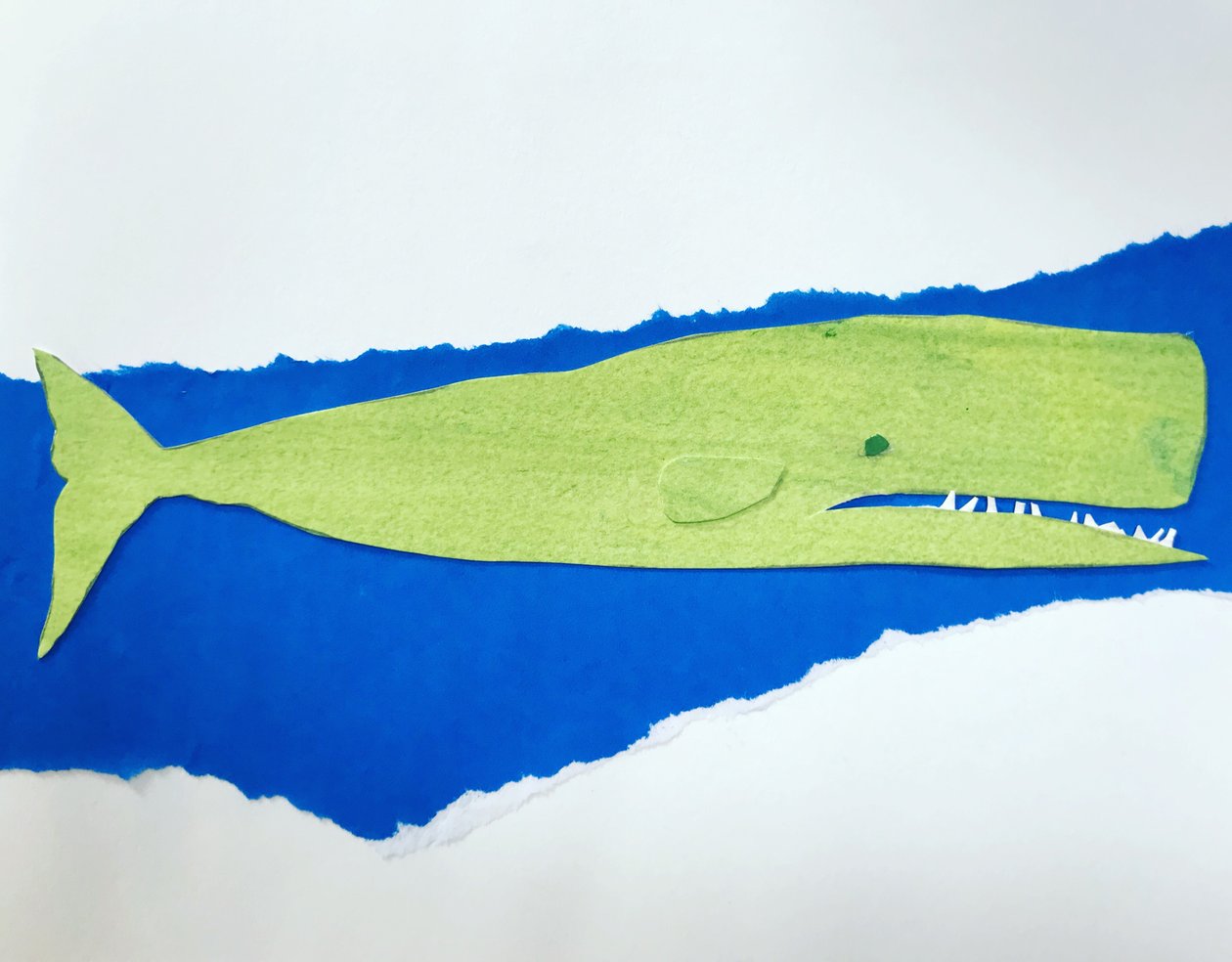 whale, 2019 (collage) av Sarah Thompson Engels