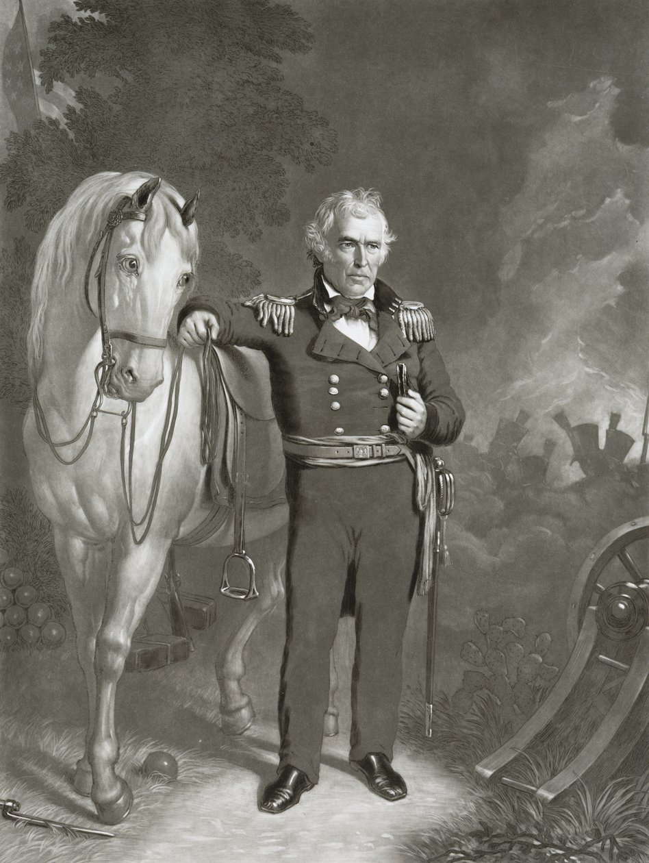 Generalmajor Zachary Taylor, 1849-1852 (mezzotint på vävt papper) av Sartain and Sloanaker Sartain and Sloanaker