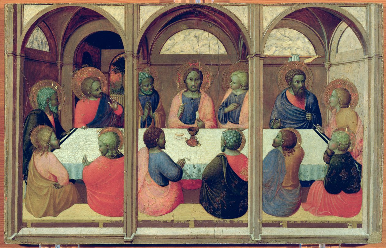 Den sista måltiden, från Arte della Lana-altartavlan, c.1426 av Stefano Sassetta
