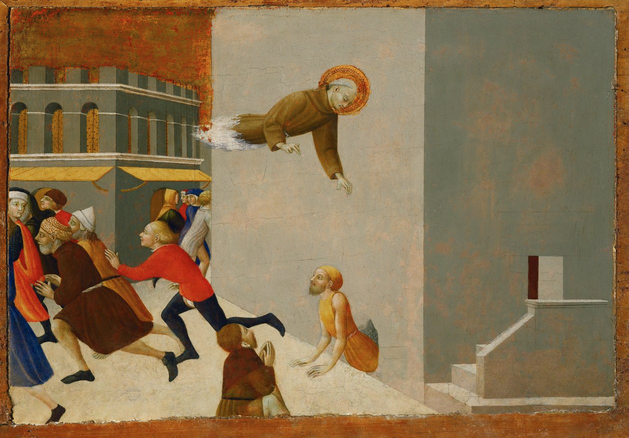 Välsignade Rasini befriar en fattig man från ett florentinskt fängelse ... av Sassetta (c.1392-1450)