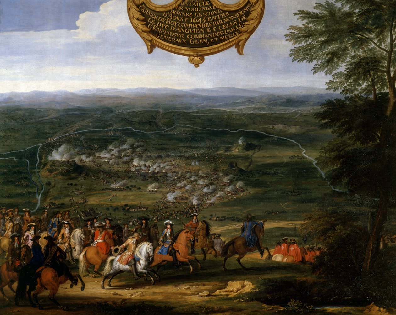 Trettioåriga kriget (1618-1648): "Slaget vid Nördlingen 1645" Slaget vid Alerheim, även kallat det andra slaget vid Nördlingen (eller Norlingue) den 3/08/1645, motsatte sig Frankrike ledd av Ludvig II Prins av Bourbon (Bourbon-Conde) sade Great Conde emot av Sauveur Le Conte