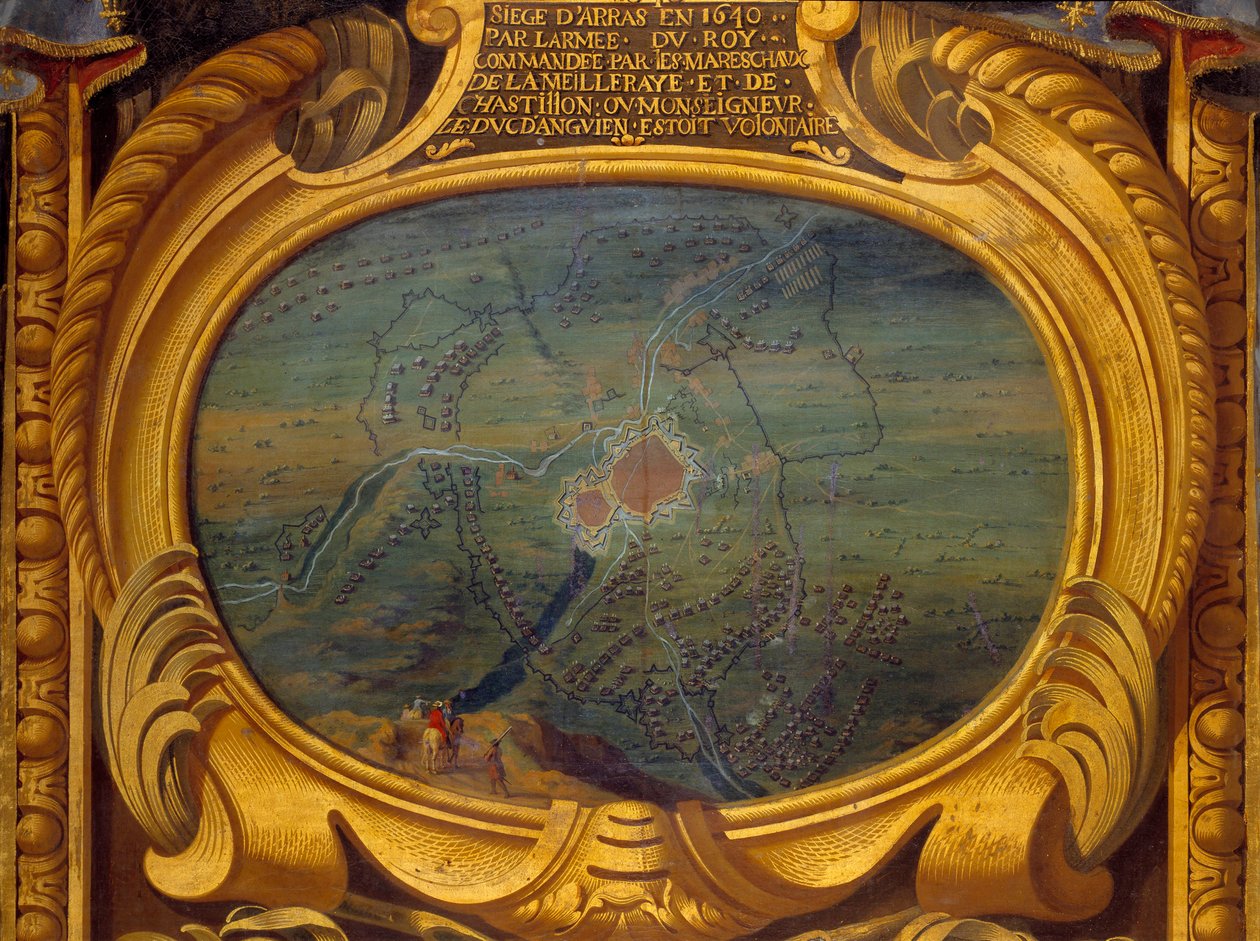 Trettioåriga kriget (1618-1648): karta som representerar Arras säte av Sauveur Le Conte