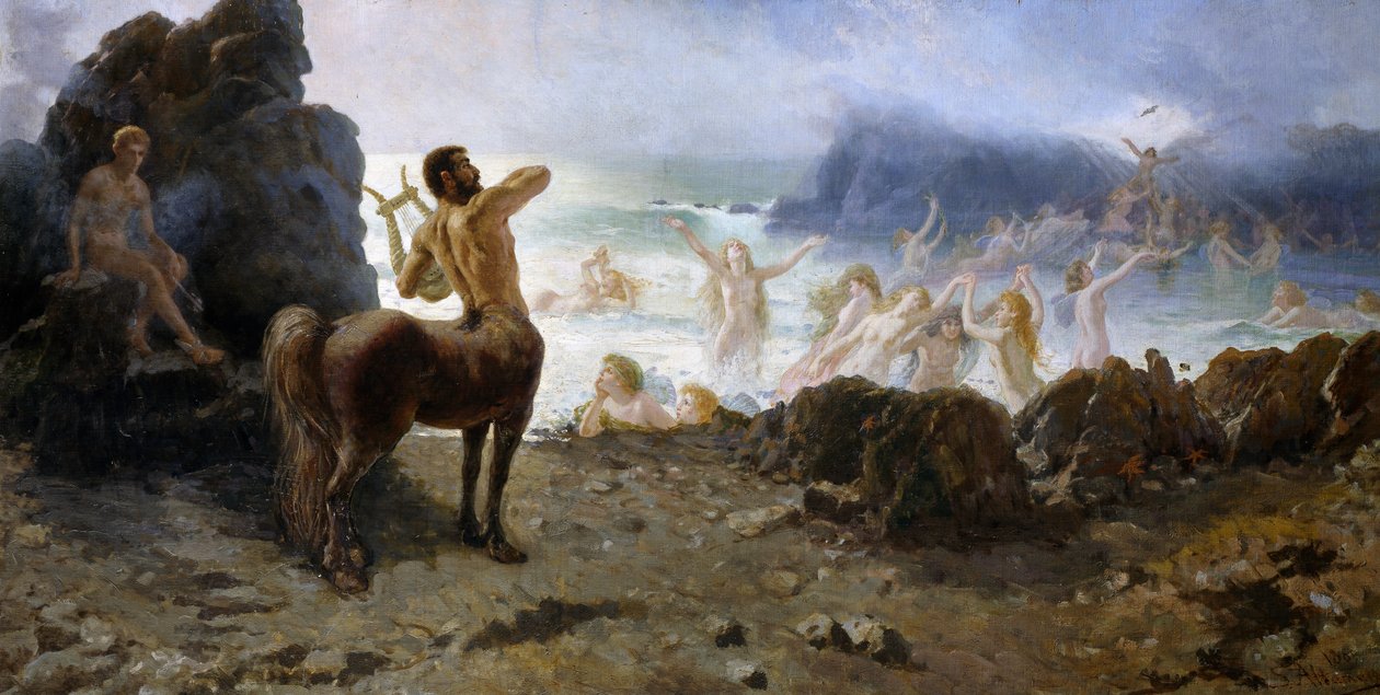 Centaur Chiron försöker frihet, av Francesco Saverio Altamura (1826-1897) av Saverio Altamura