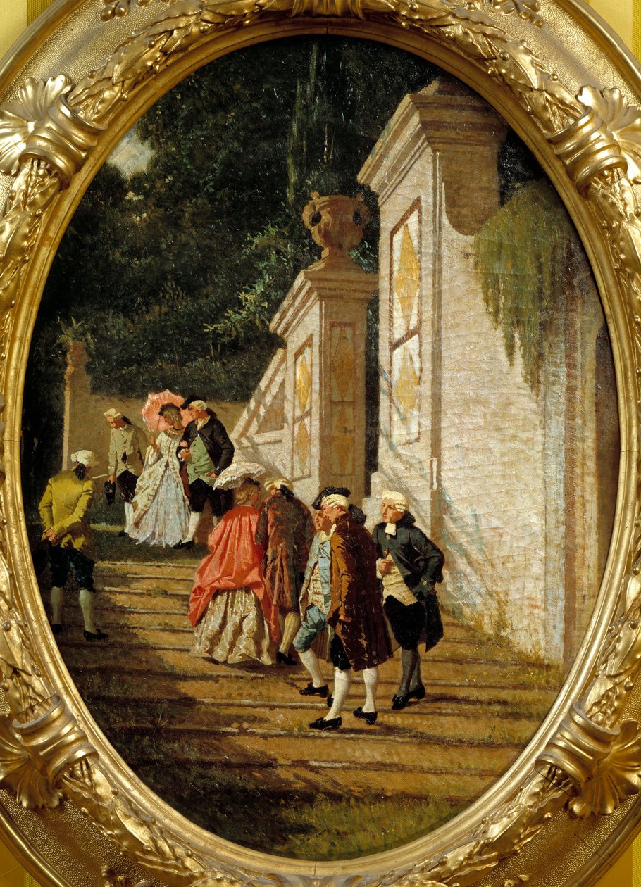 Den goda antiken Par av adeln promenader. Målning av Francesco Altamura av Saverio Altamura