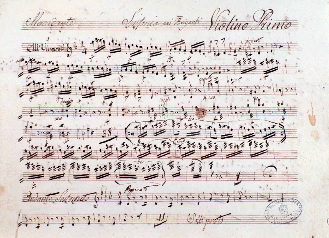 Partitur av The Brigands opera av Mercadante (1836) av Saverio Mercadante