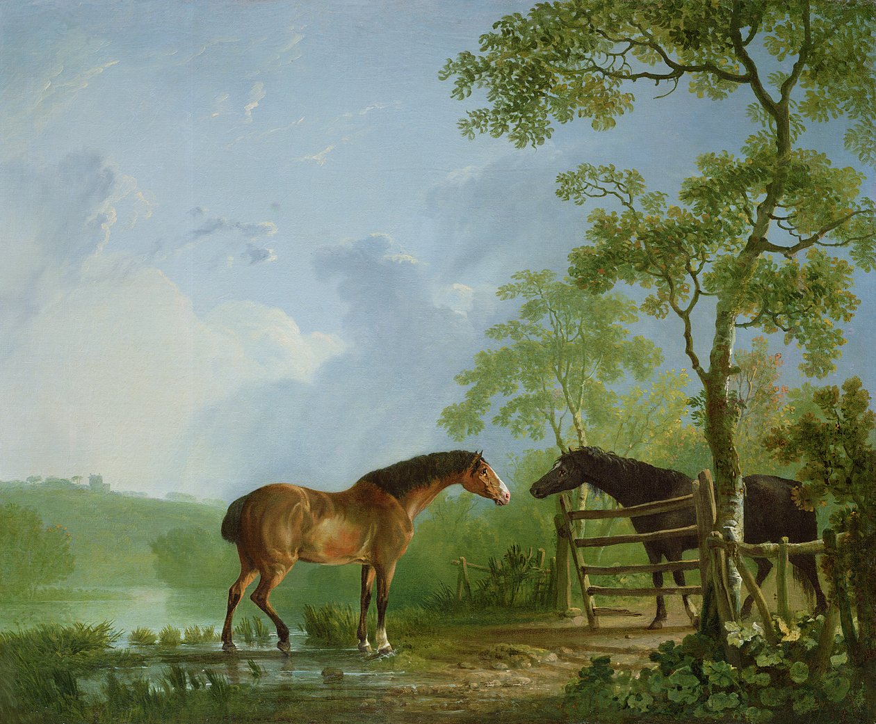 Sto och hingst i ett landskap av Sawrey Gilpin