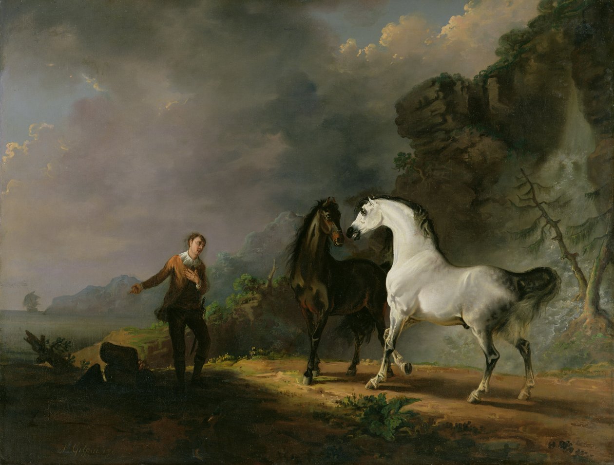 Gulliver tilltalar Houyhnhnms, 1769 av Sawrey Gilpin