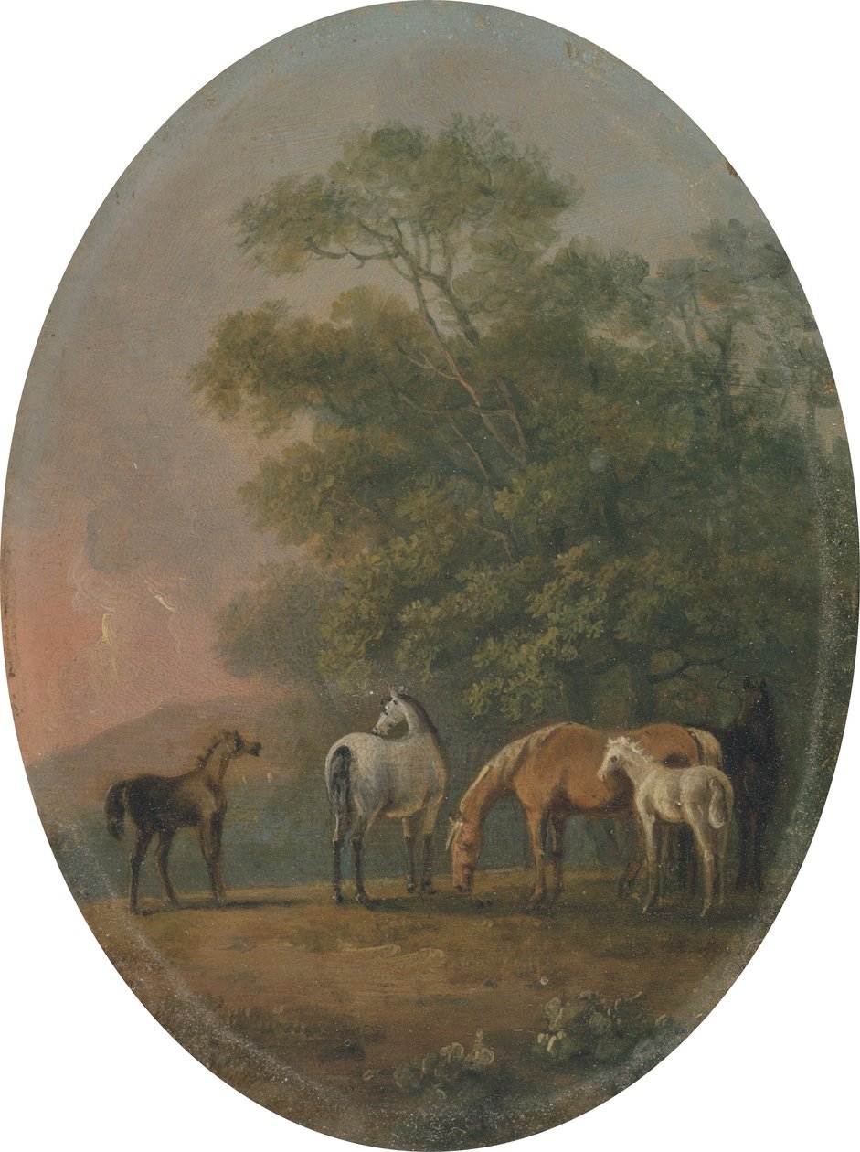 Sto och föl, ca 1770-80 (olja på metall) av Sawrey Gilpin