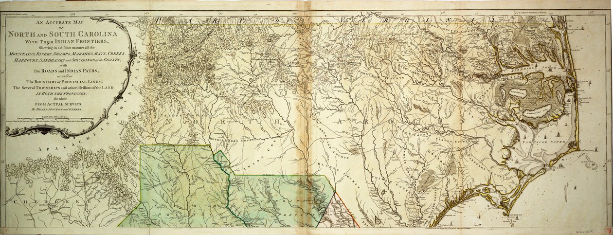 Karta över North och South Carolina av Sayer & Bennett