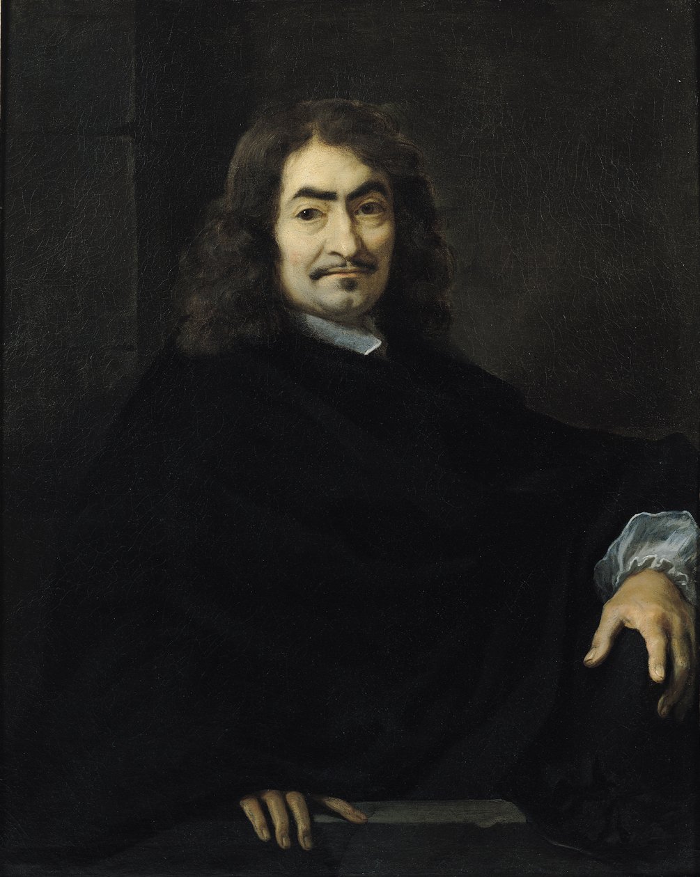 Porträtt, antas vara Rene Descartes (1596-1650) av Sébastien Bourdon