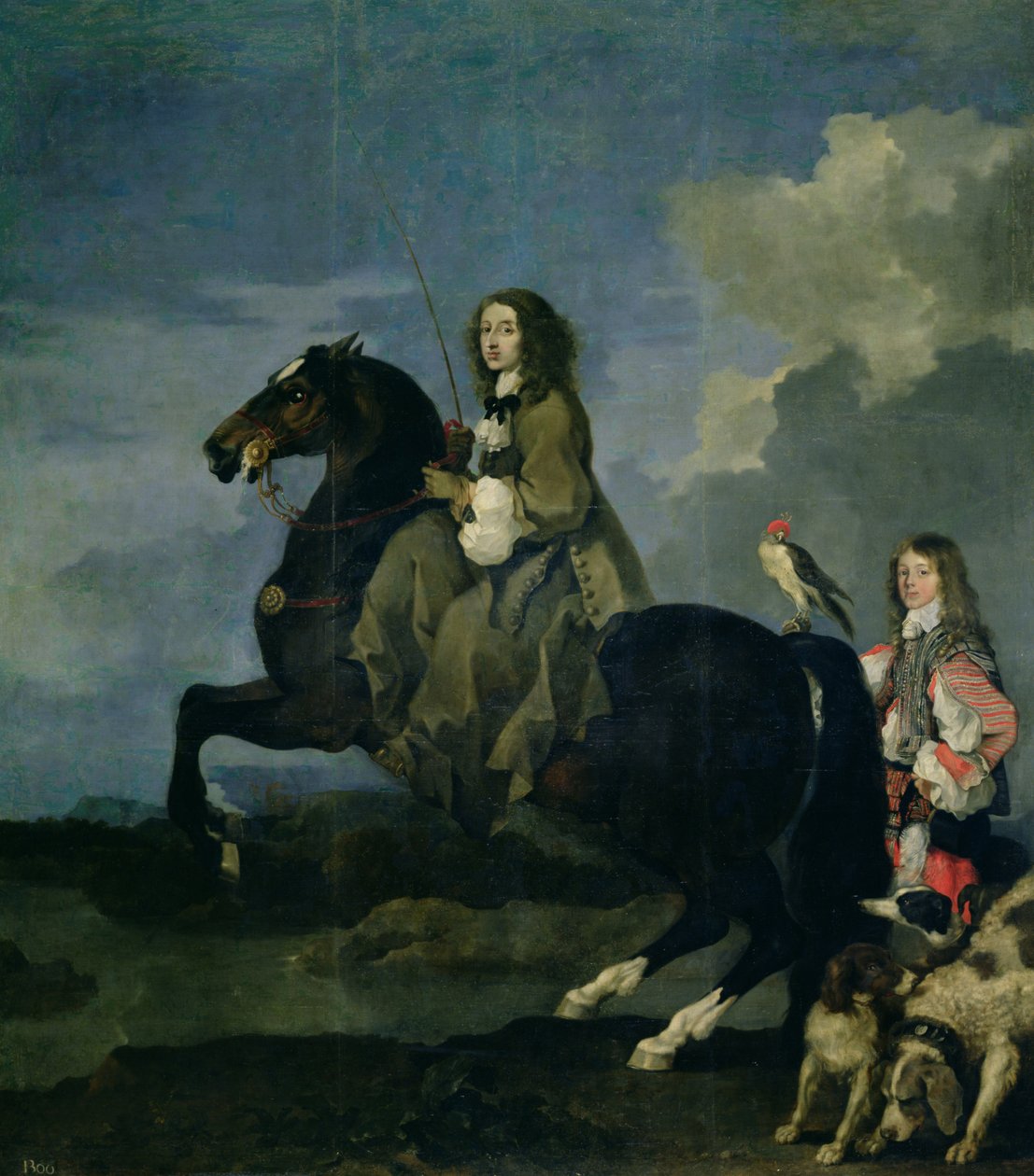 Christina av Sverige (1626-89) till häst av Sébastien Bourdon