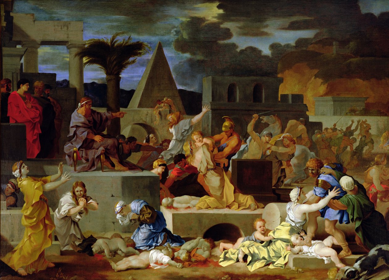 The Massacre of the Innocents (olja på duk) av Sébastien Bourdon