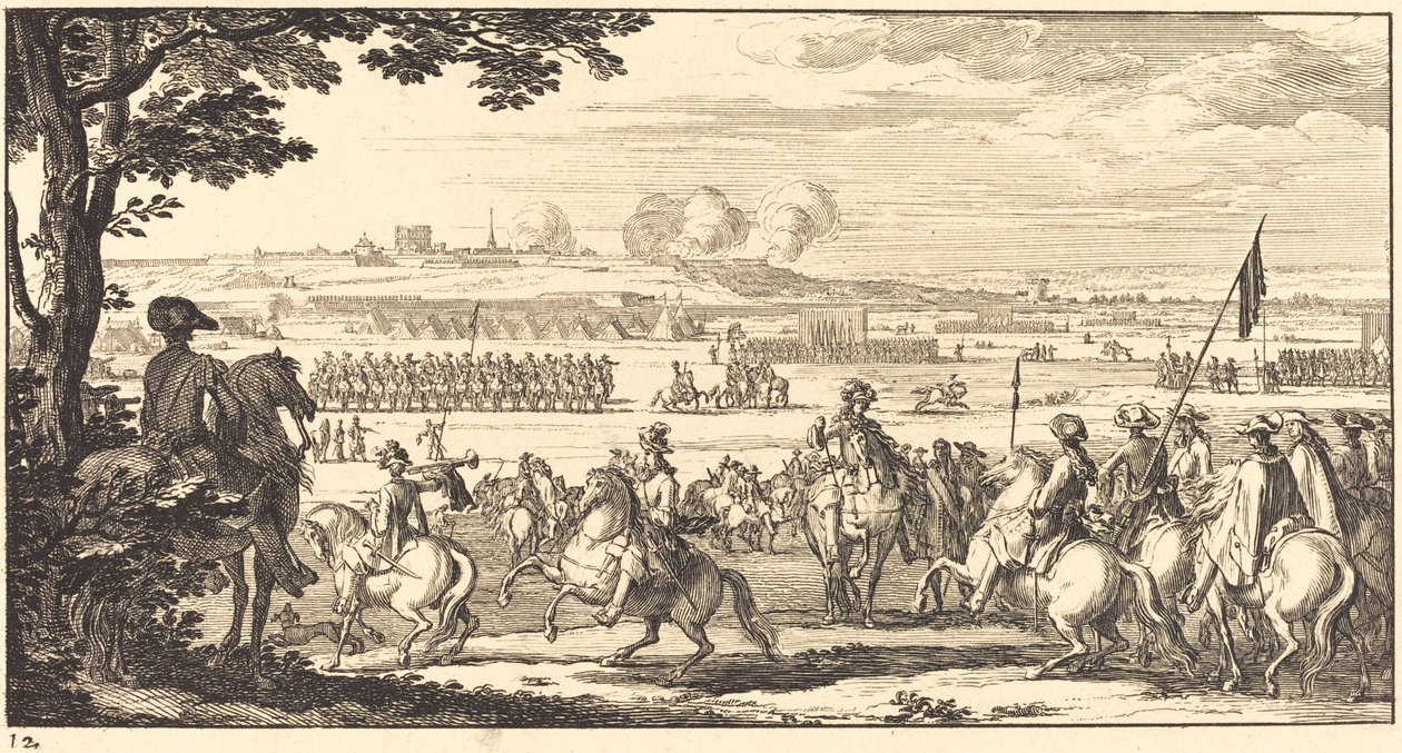 Landskap med en armé av Sébastien  Le Clerc I