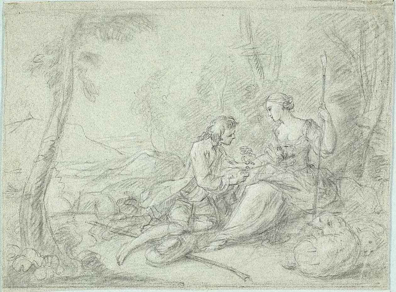 Herde och herdinna av Sébastien Le Clerc the Younger