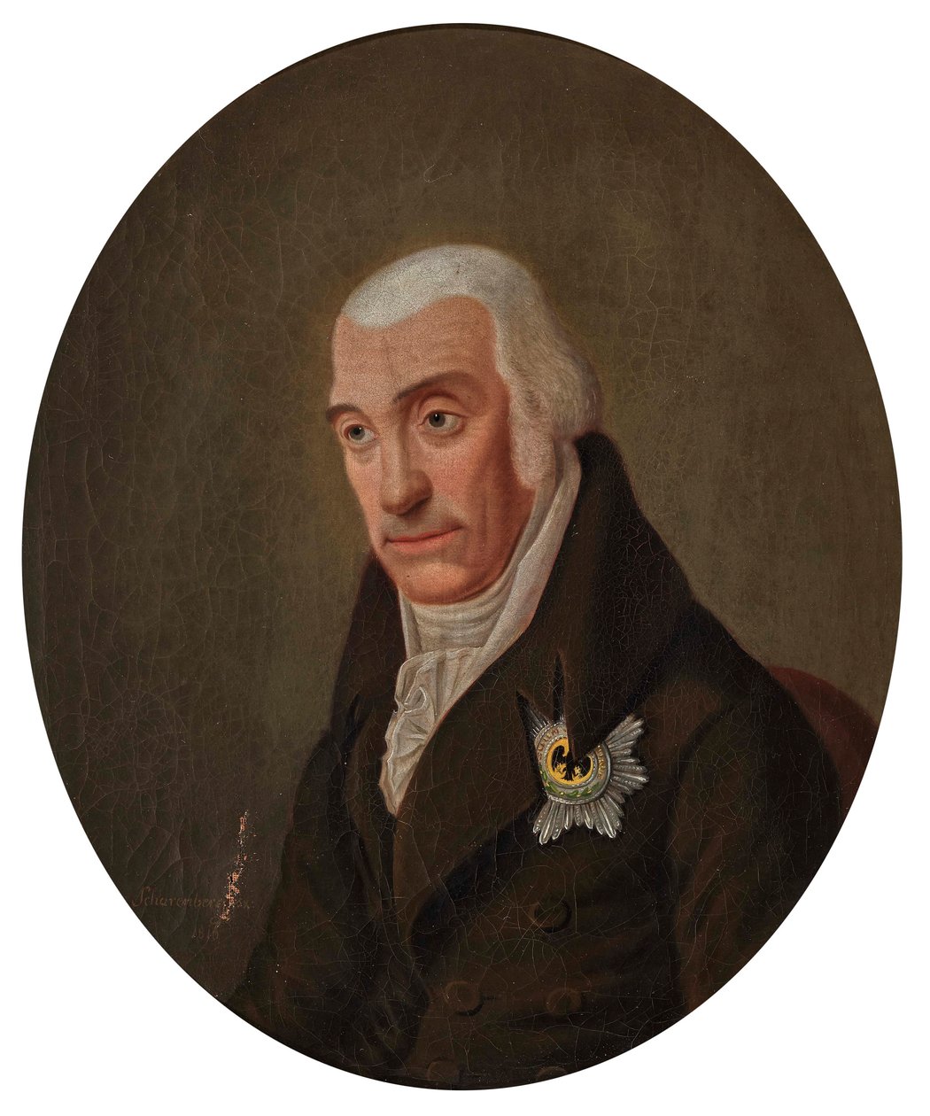 Porträtt av Karl II, storhertig av Mecklenburg-Strelitz 1741-1816, 1816. av Scharenberg