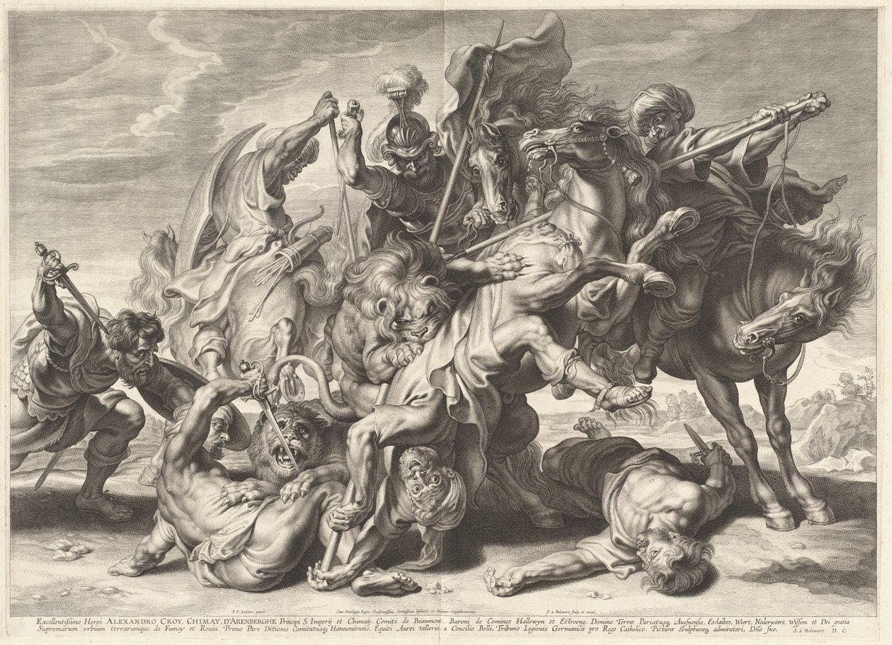 Lejonjakt av Schelte Adams Bolswert after Sir Peter Paul Rubens