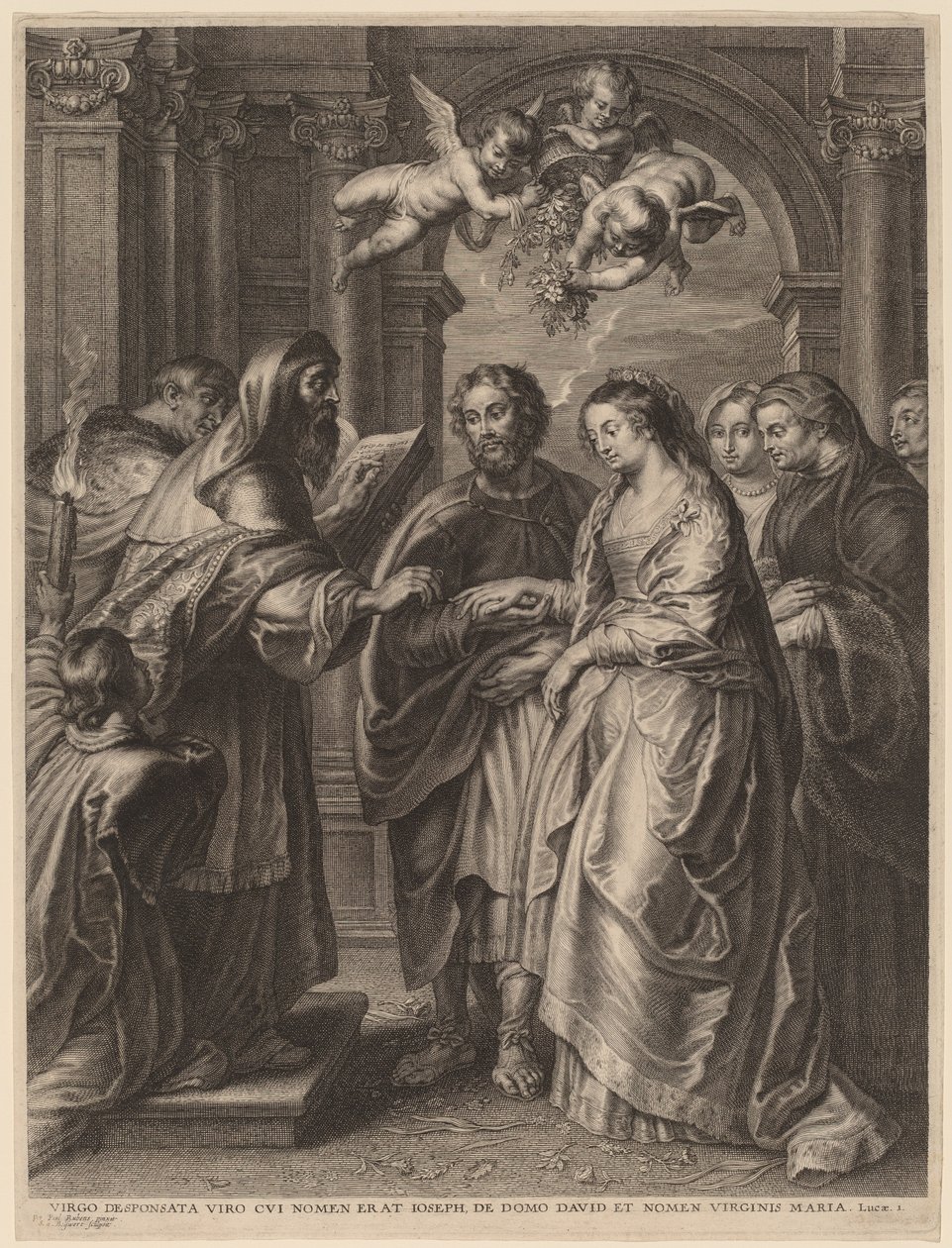 Jungfruns äktenskap av Schelte Adams Bolswert after Sir Peter Paul Rubens