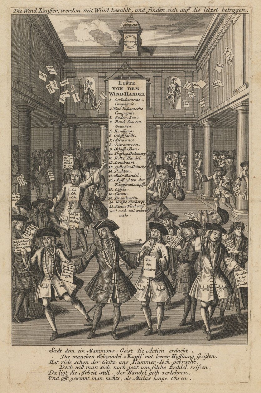 Vindhandlare släpper pengar..., ca 1720 av Schmid