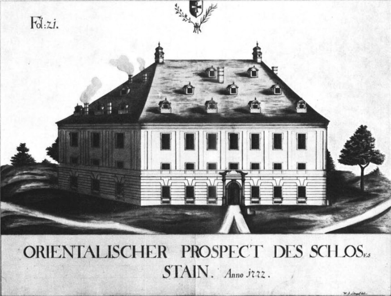 Stein slott från Oriental Prospectus (1772) av Schnepf av Schnepf