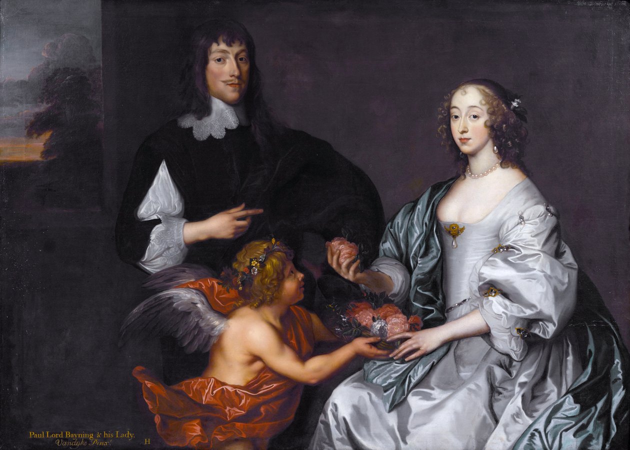 Paul Bayning, 2: e Viscount Bayning av Sudbury och Penelope (1620-1647) dotter till Sir Robert Naunton av Anthony van Dyck