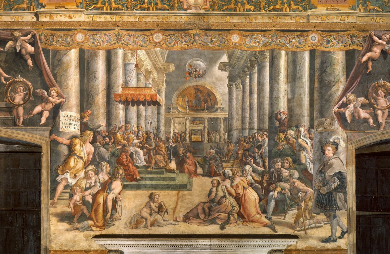 La Donación de Roma av School of Raphael