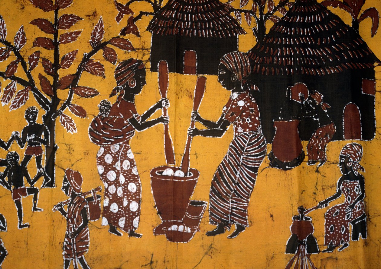 Tyg tillverkad med batikteknik, Togo hantverk av School African