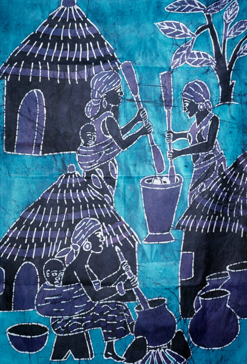Tyg tillverkad med batikteknik, Togo hantverk av School African