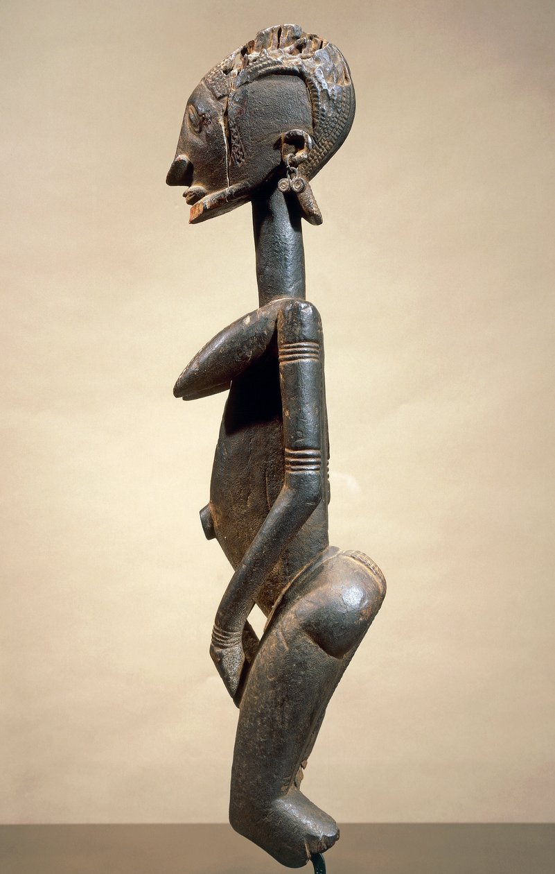 Trä- och metallskulptur, av Master of slanting eyes, höjd 59 cm, Dogon stamkonst Mali av School African