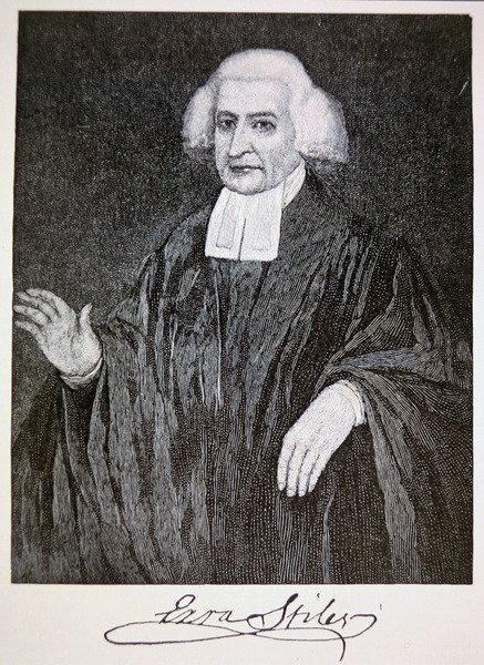 Ezra Stiles, efter målningen av John Trumbull (litho) av School American