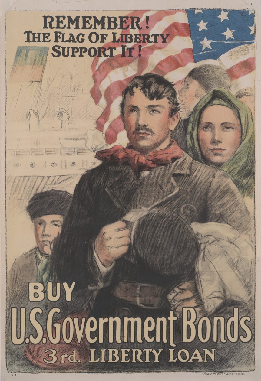 Kom ihåg! Frihetens flagga Stöd den! Köp amerikanska statsobligationer, 3:e Liberty Loan av School American
