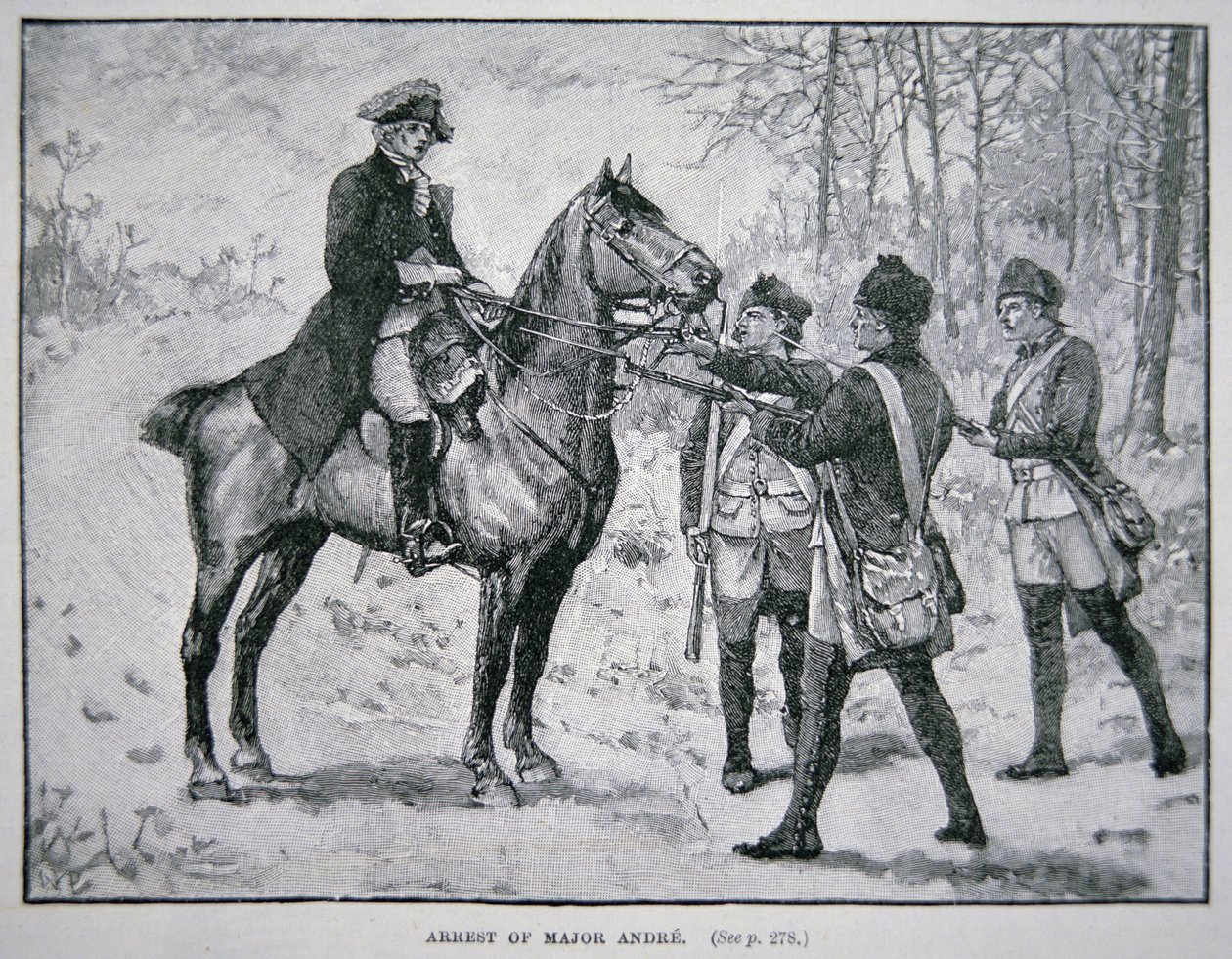 Fångandet av major John Andre (litho) av School American