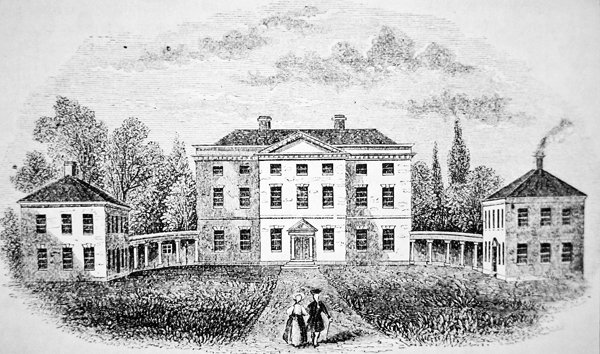 Den palatsliknande residensen för guvernör Tryon i North Carolina (litho) av School American