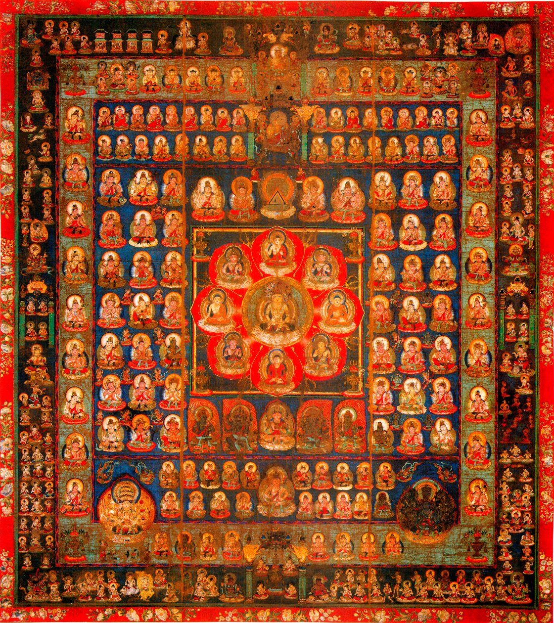 Buddhism: mandala taizokai (Garbhadhatu) sagt om matrisens värld - Anonym gouache på siden, 800-900-talet Dim 187x164,3 cm To-Ji Kyoto, Japan av School Asian
