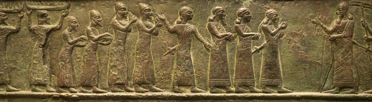 Balawat-porten från det forntida assyriska riket (låg relief) av School Assyrian